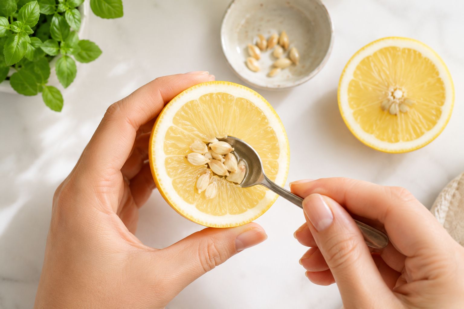 Extracting lemon seeds