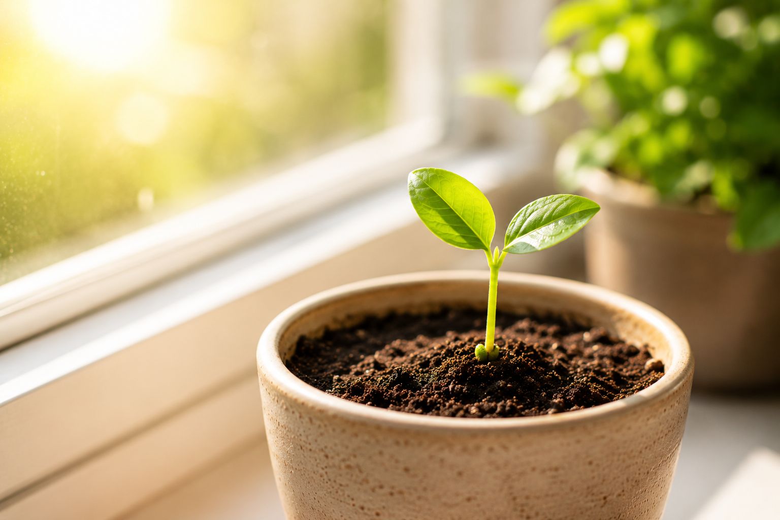 Lemon seedling sprouting