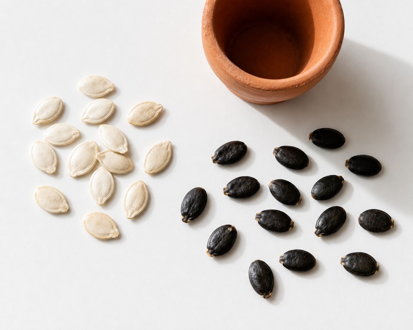 Watermelon seeds and large pot ready to plant