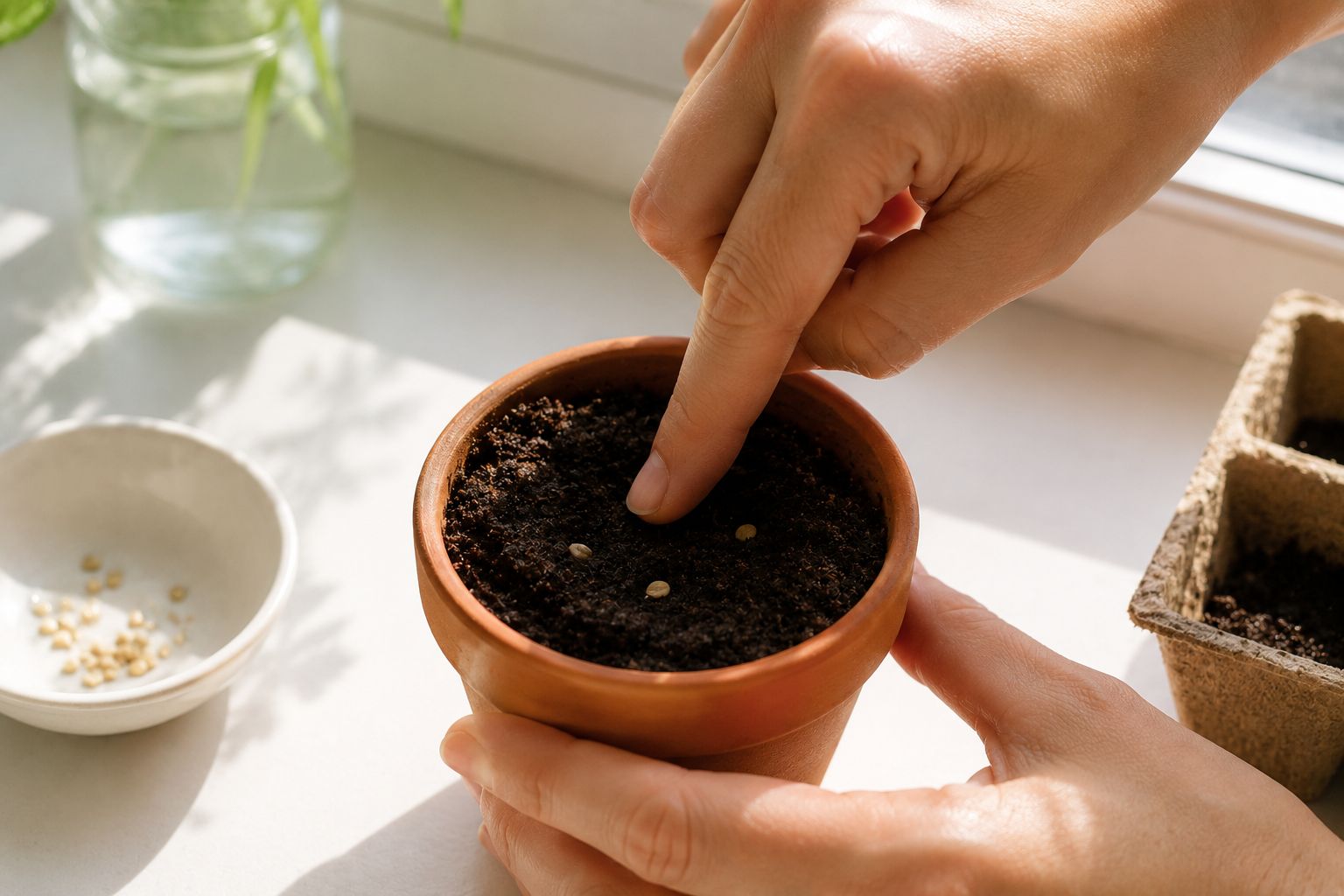 Plant seeds in pot