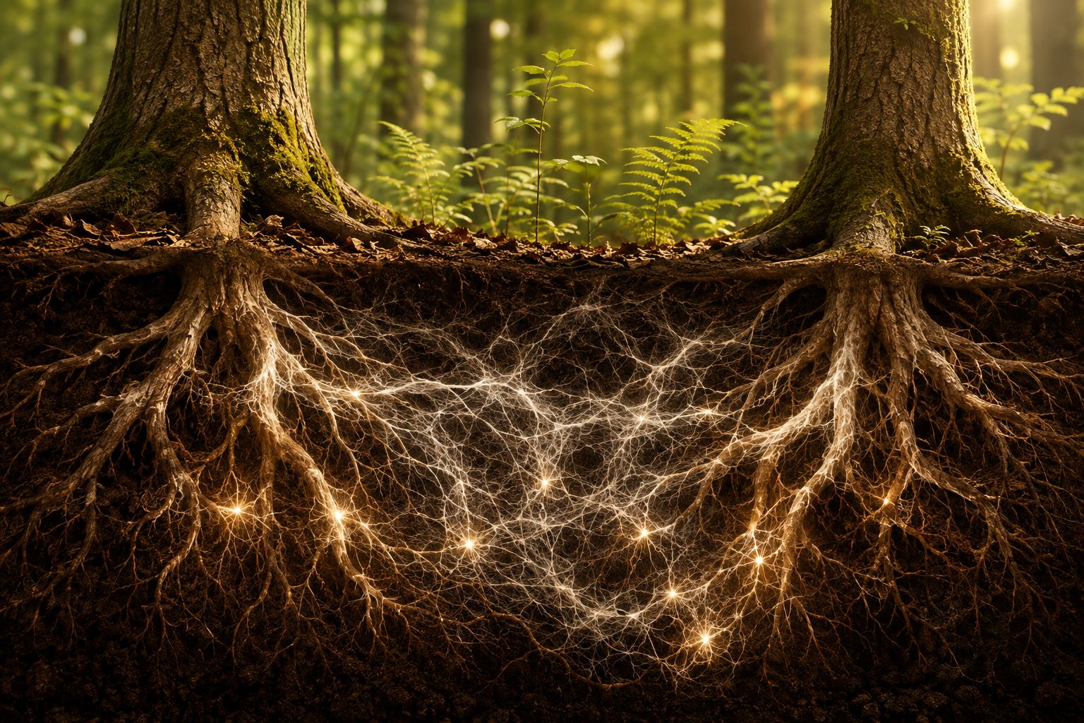 Underground fungal network
