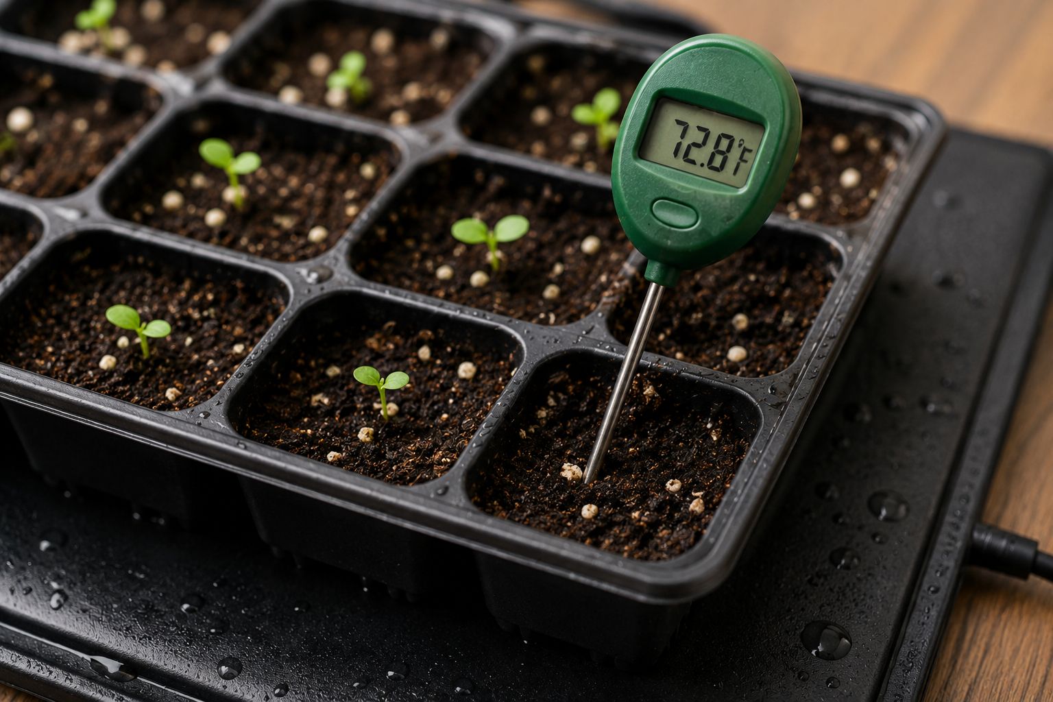 Heat mat with thermometer