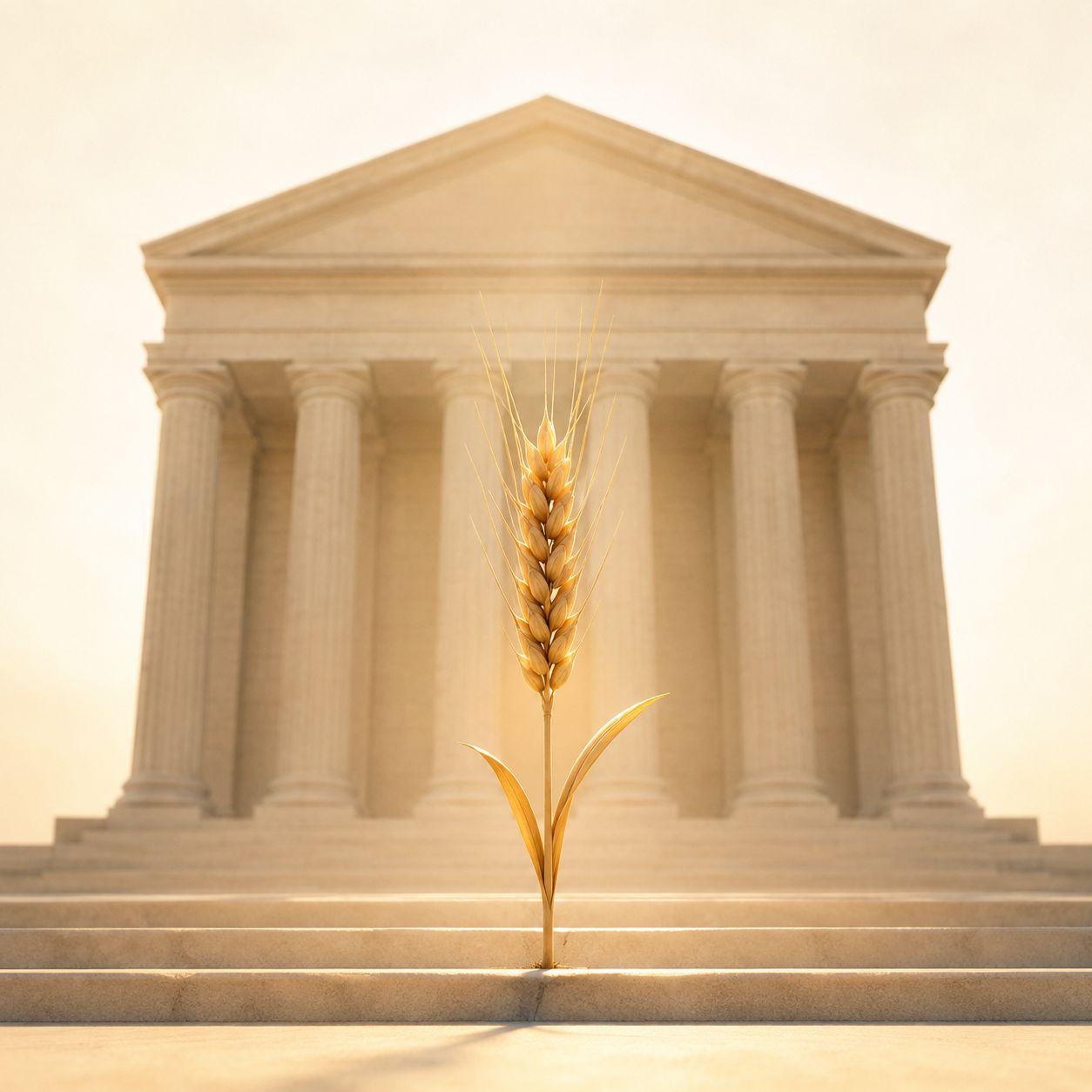 Courthouse with wheat